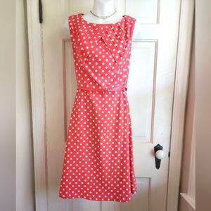 Dress Barn Signature Darby Coral Polka Dot Dress